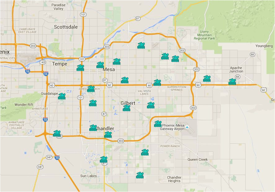 maps of public swimming pools in greater phoenix