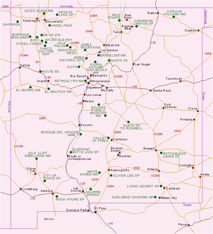 map of new mexico