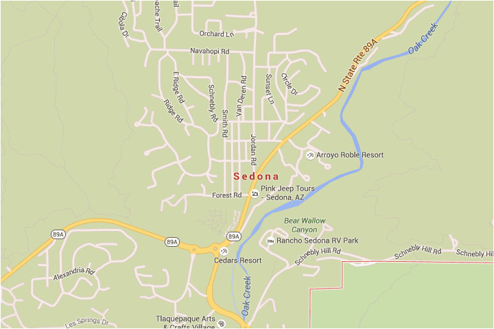 sedona arizona map with directions and address