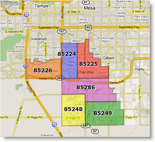 chandler arizona zip code map arizona real estate notebook