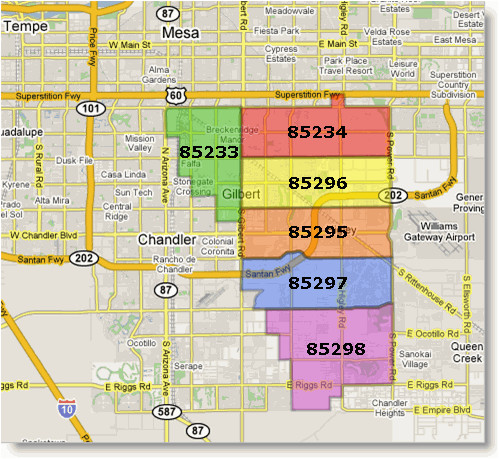 gilbert arizona new zip code map arizona real estate notebook