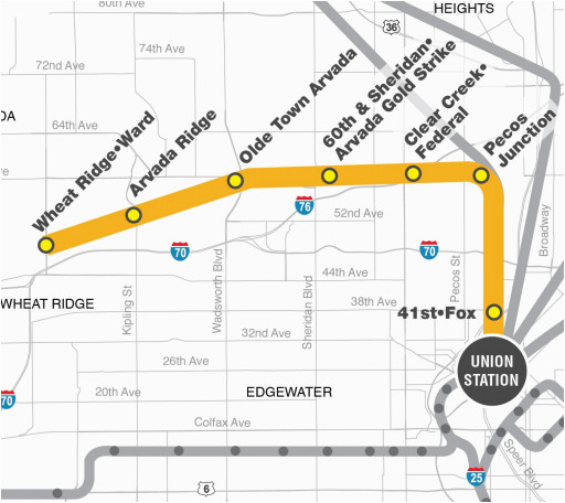 map of gold g line stations in arvada colorado copyright rtd