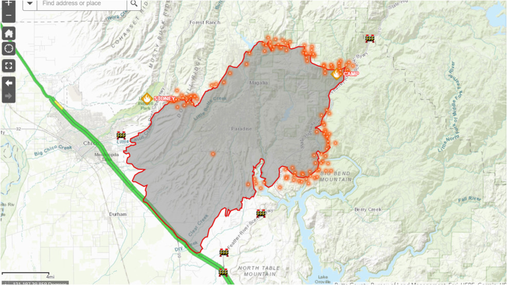 camp fire interactive map krcr