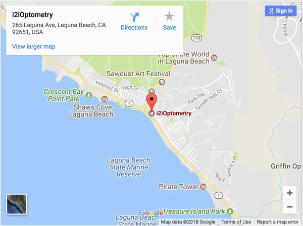 Map Of California Laguna Beach Eye Care Optometrist In