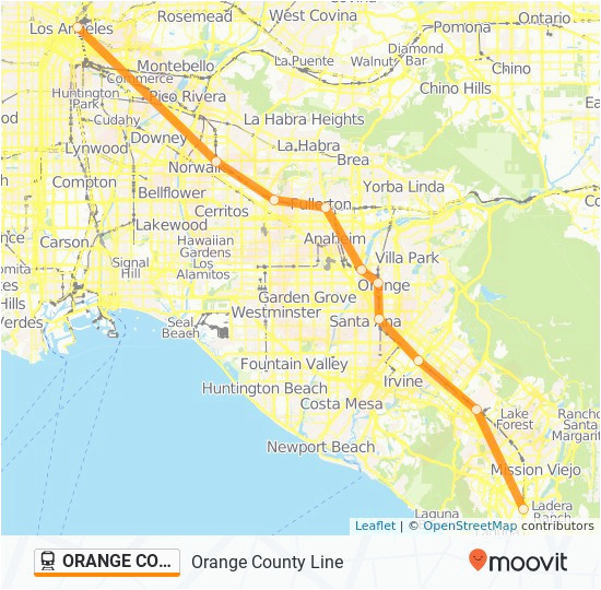 map of california laguna beach orange county line route time