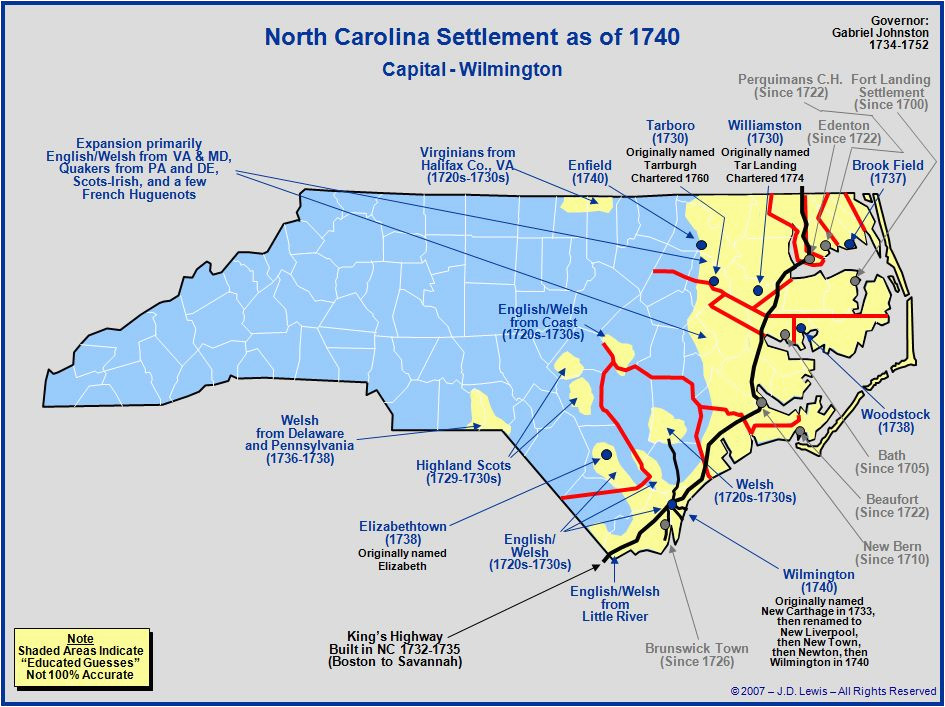 the royal colony of north carolina the towns and settlements in