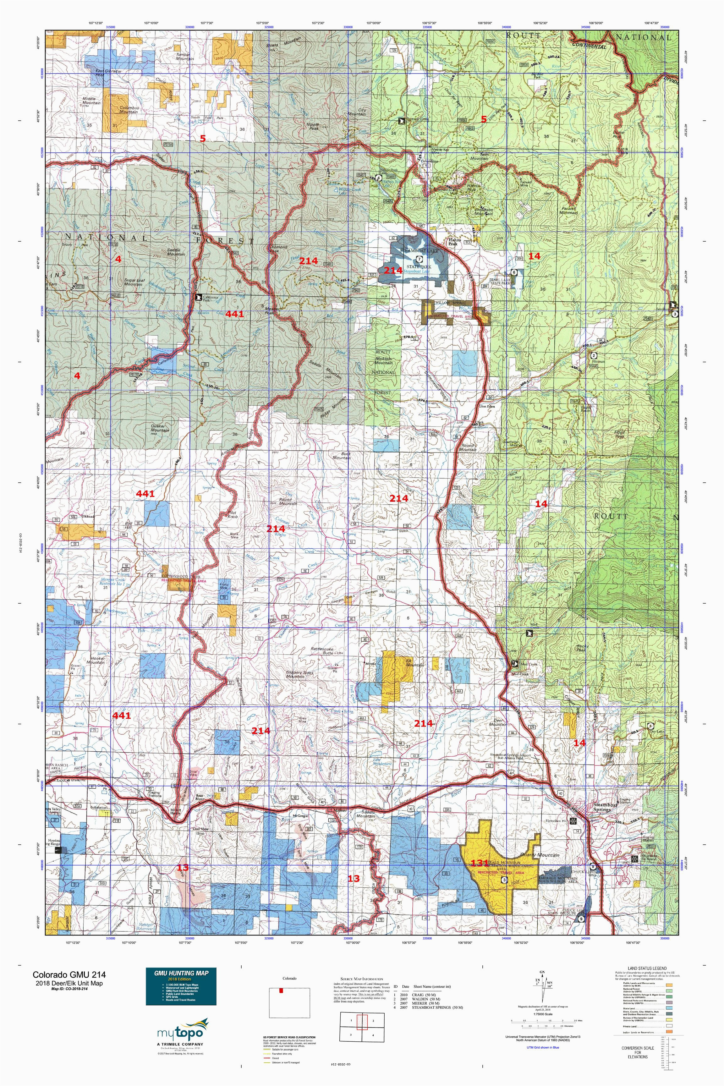 map of wyoming and colorado new colorado gmu 214 map maps directions