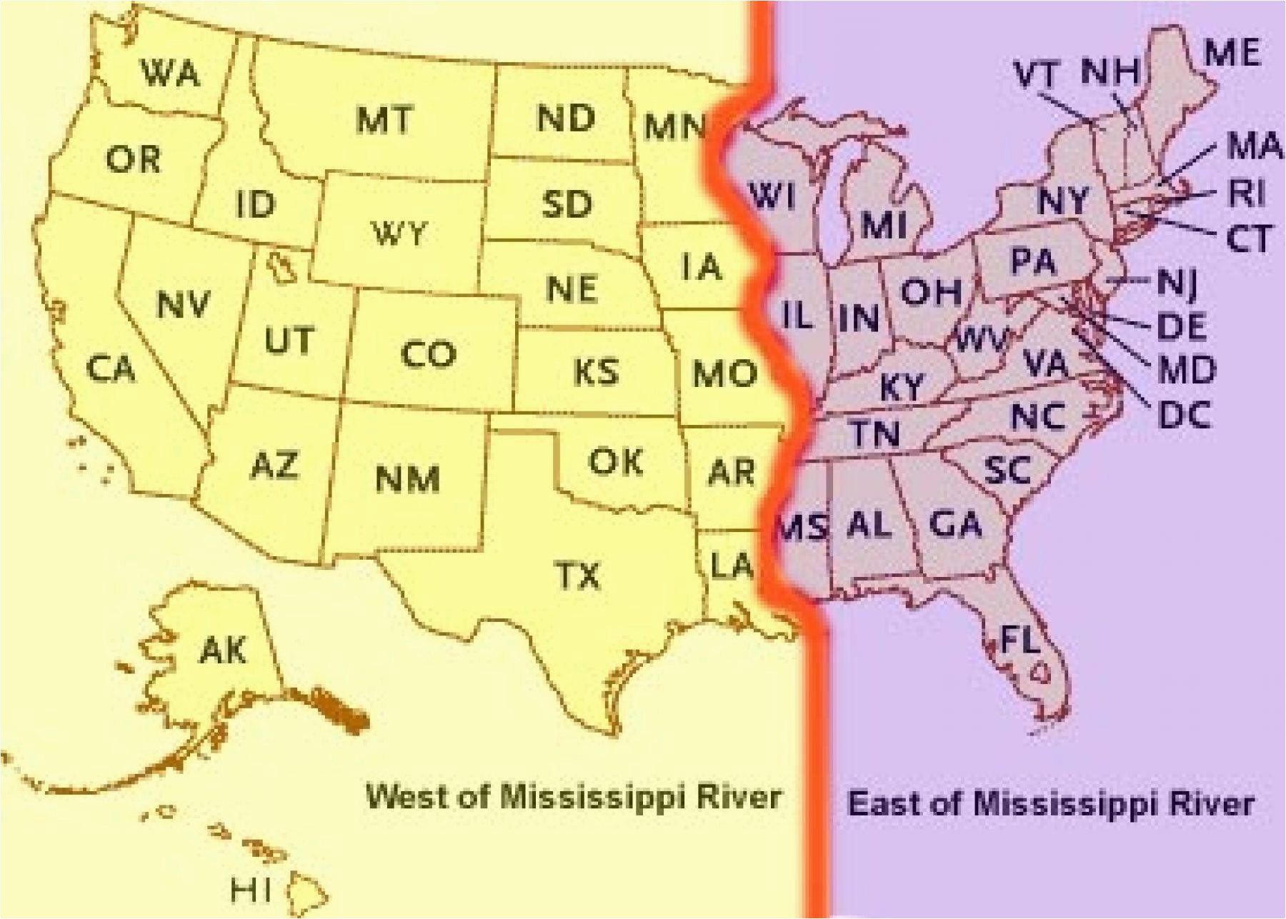 united states map and mississippi river refrence united states map