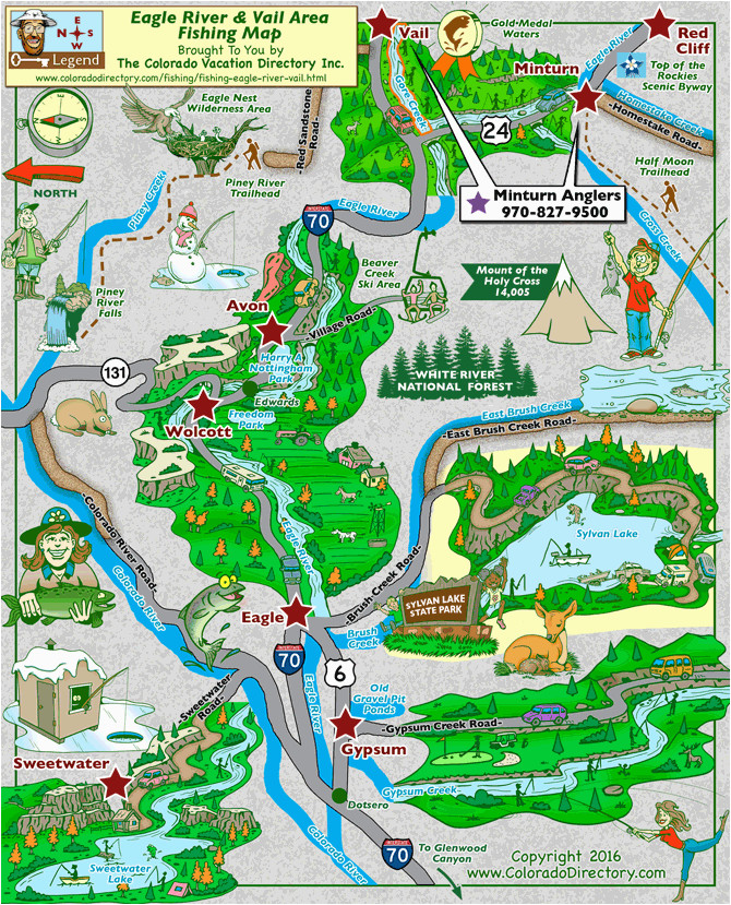 eagle river vail area fishing map colorado vacation directory