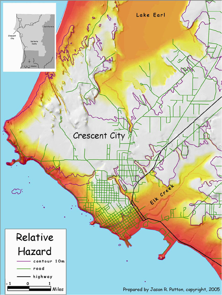 crescent city relative tsunami hazard map download scientific diagram