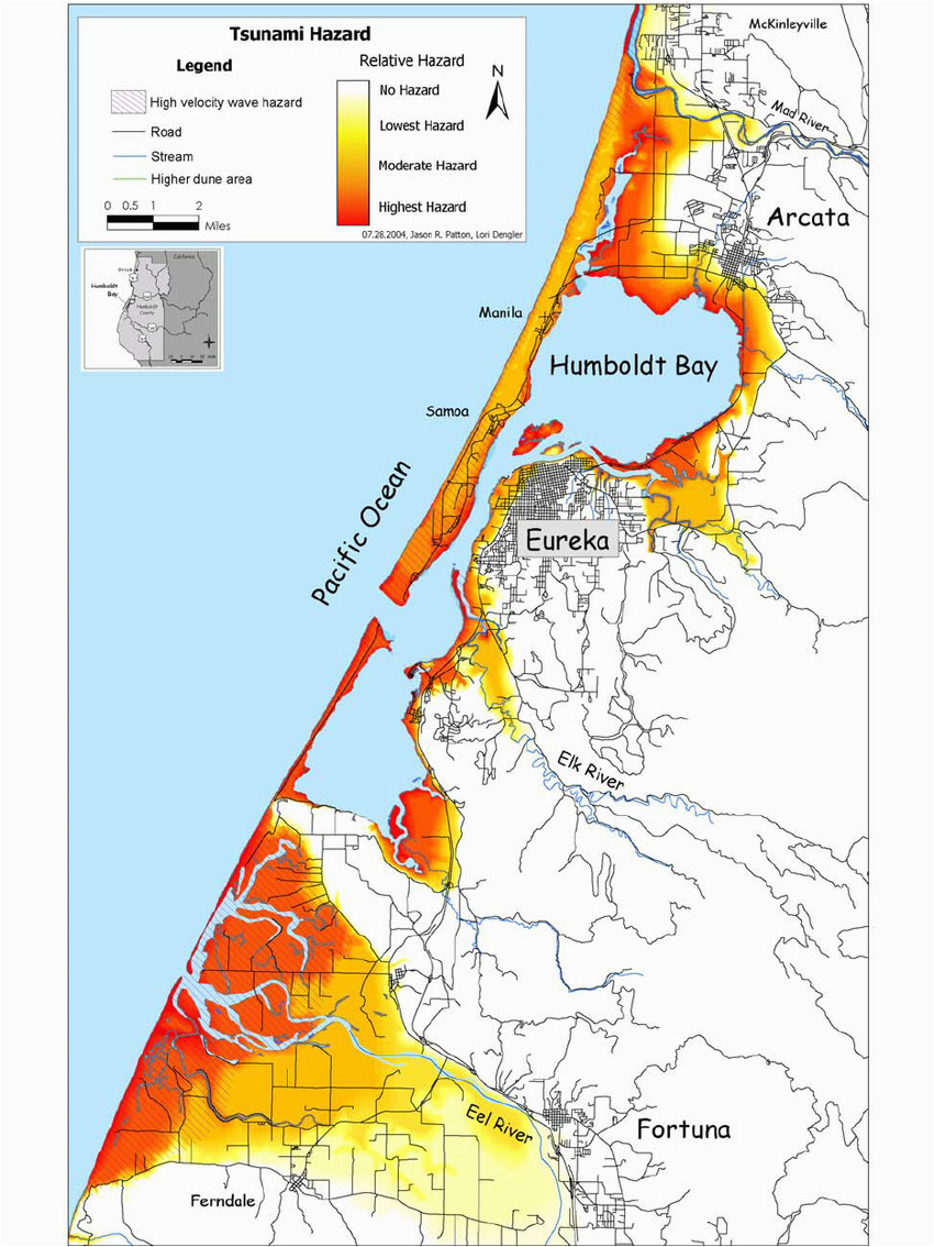 humboldt bay relative tsunami hazard map download scientific diagram