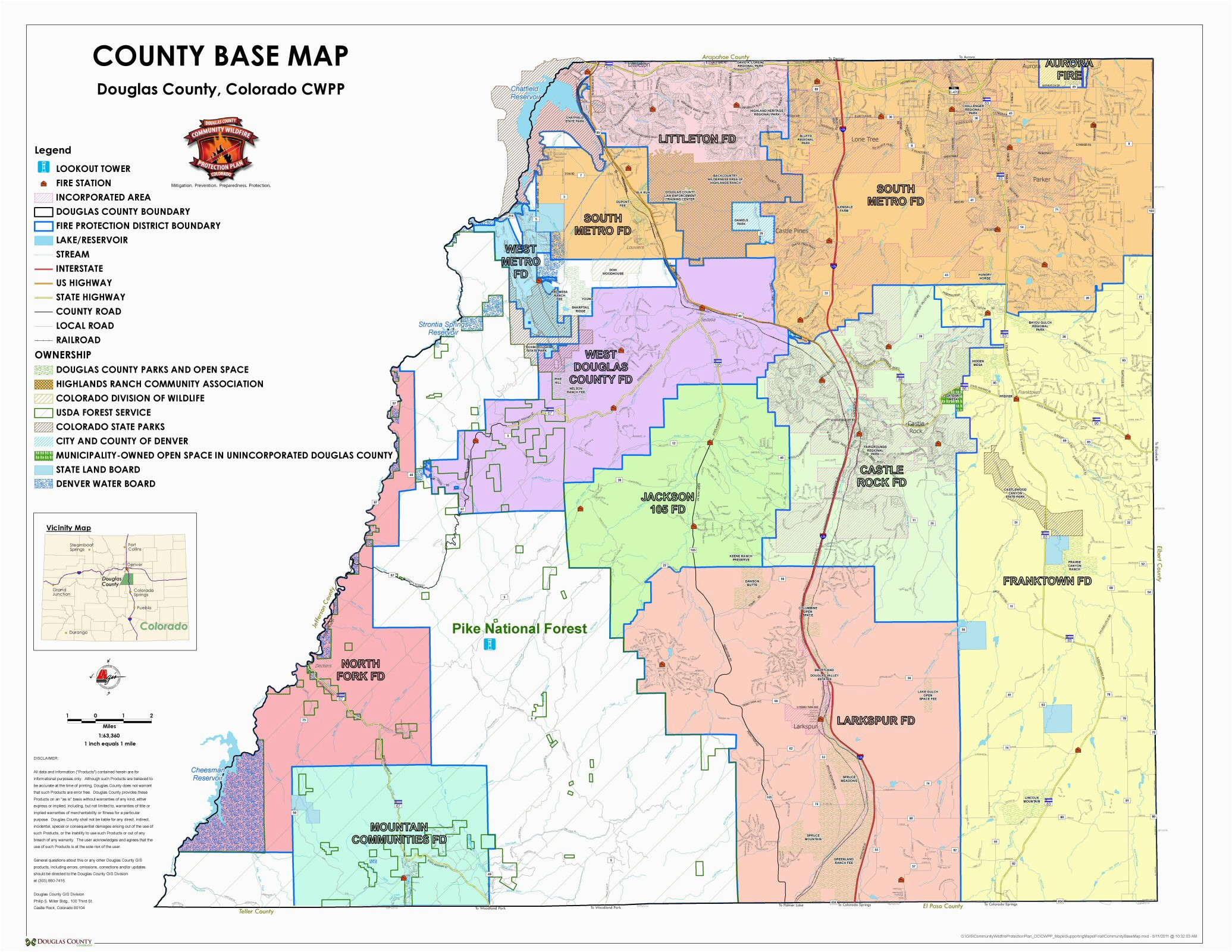 map of el paso county colorado ny county map