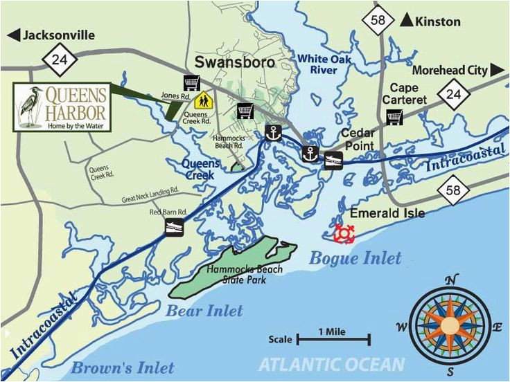 Map Of Emerald Isle North Carolina Secretmuseum