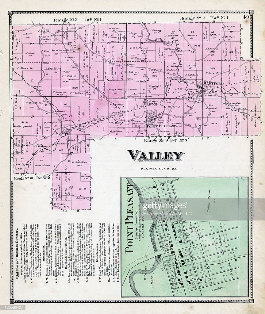 ohio 1870 valley township point pleasant hartford guernsey county