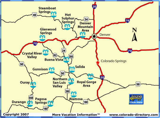 Map Of Hot Springs In Colorado Map Of Colorado Hots Springs Locations Also Provides A Nice List Of