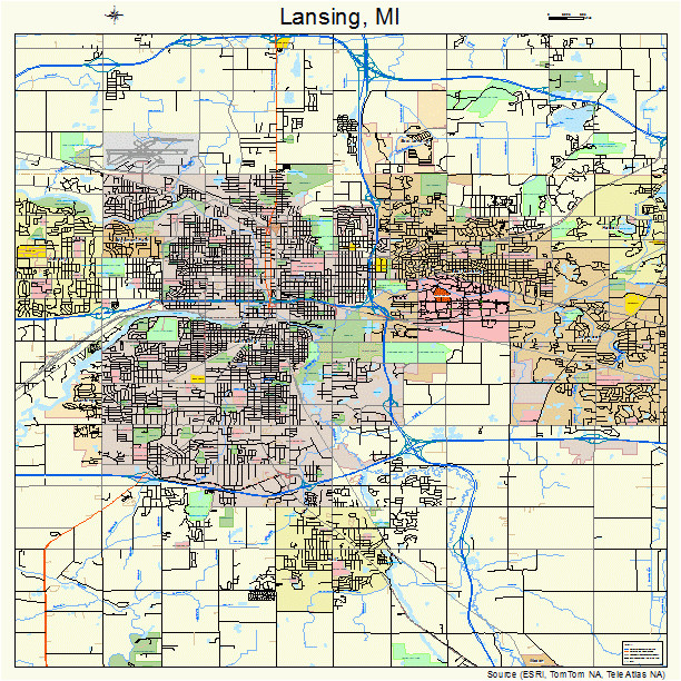 map of lansing mi bnhspine com