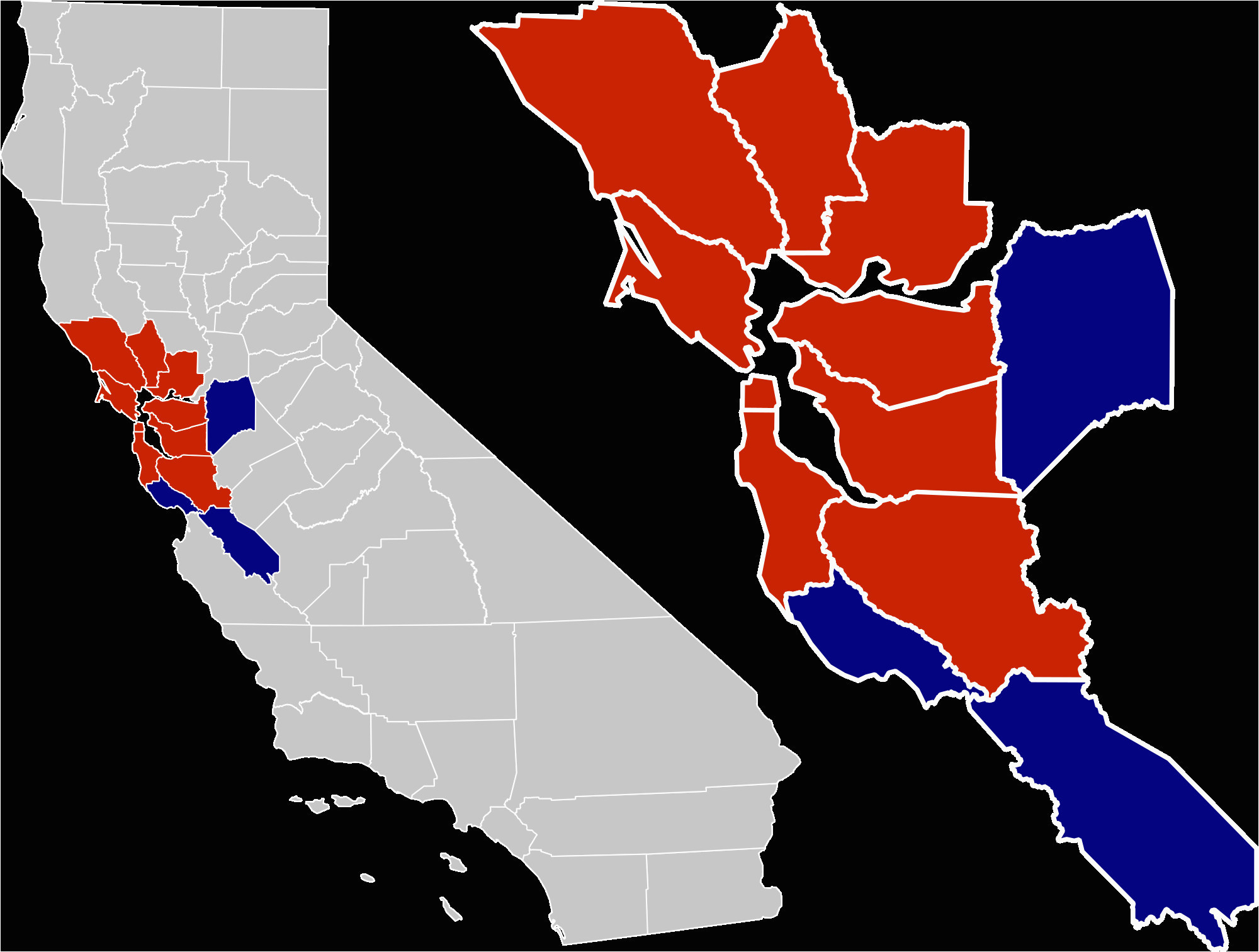 map of mariposa county california outline san francisco bay area