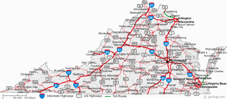 map of virginia cities virginia road map