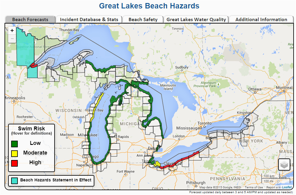 great lakes beach hazards page