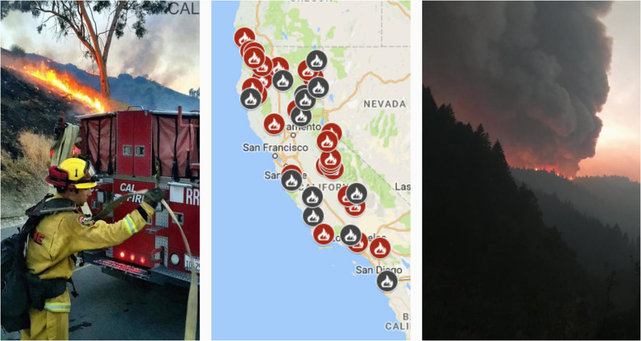 fires in california 2017 map awesome map california national parks