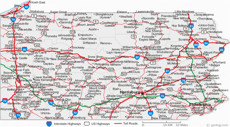 map of pennsylvania cities pennsylvania road map