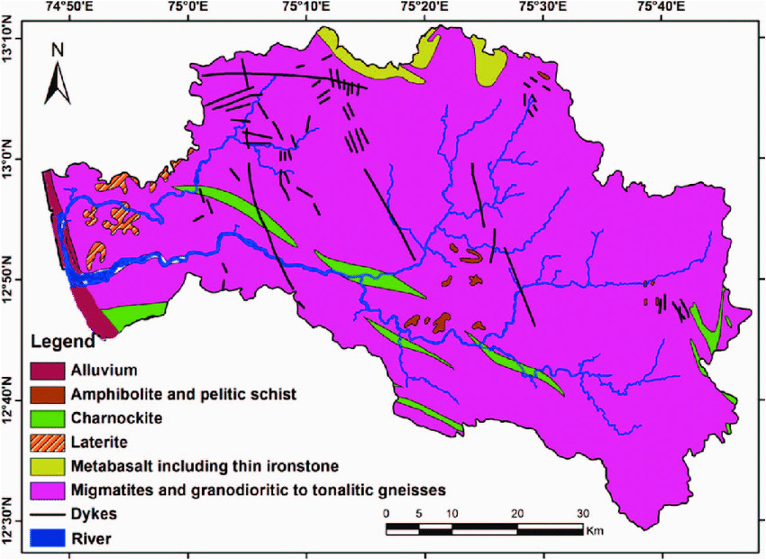 geological map of the netravati and gurpur river basins source