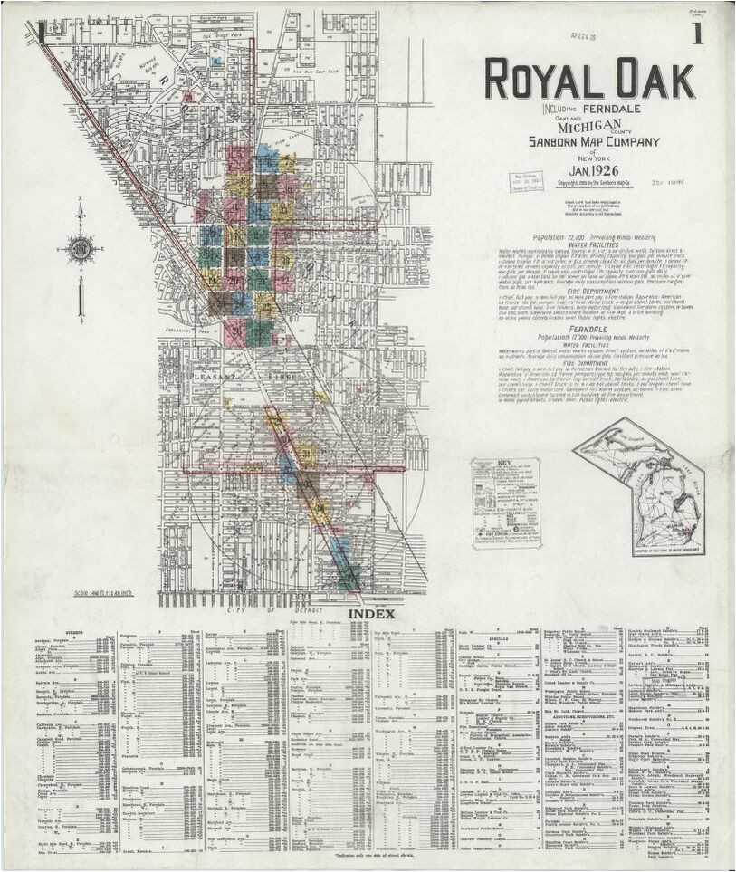 sanborn fire insurance map from royal oak oakland county michigan