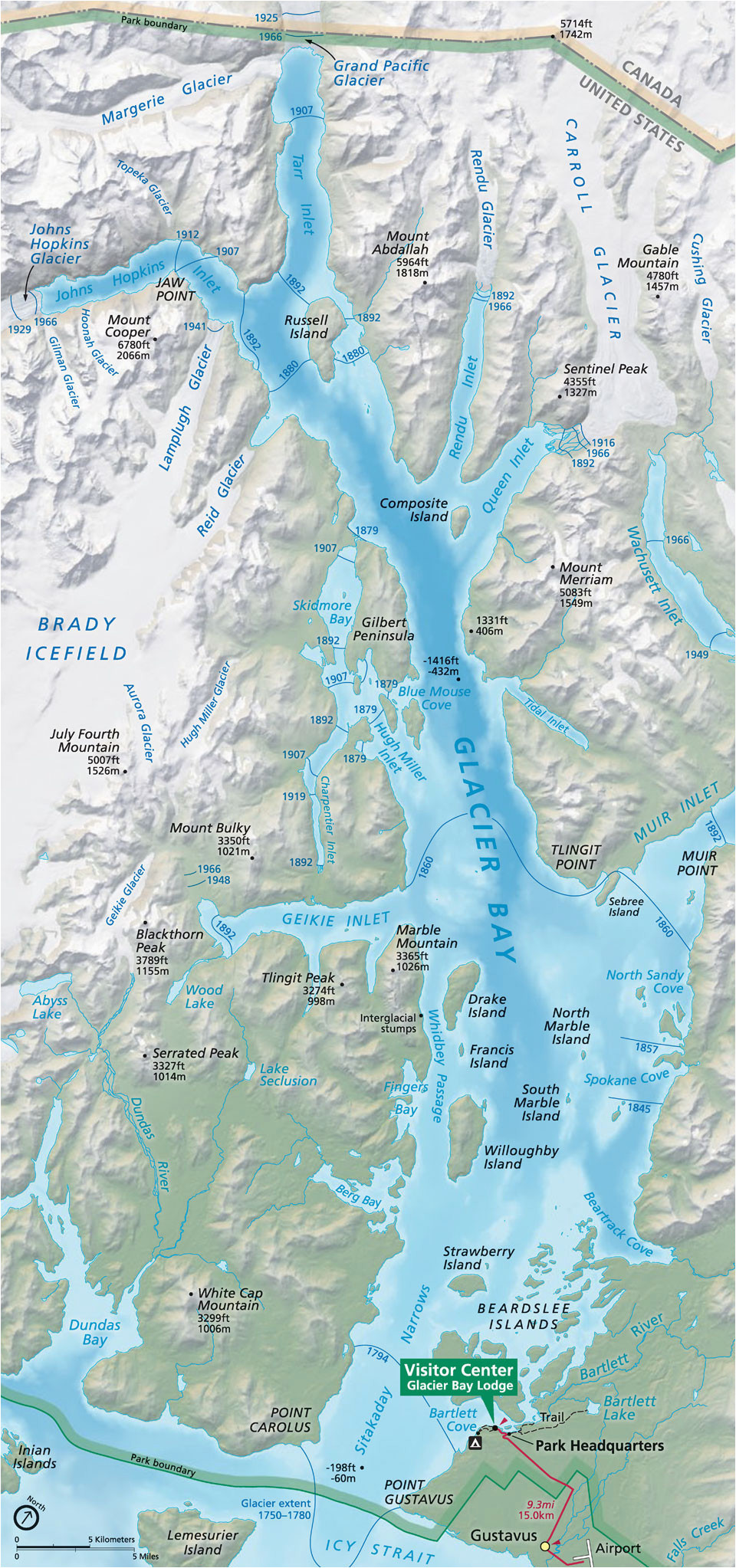 maps glacier bay national park preserve u s national park service