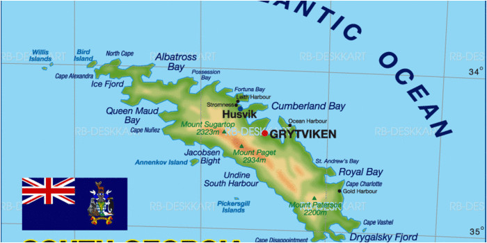 map of south georgia island in united kingdom welt atlas de