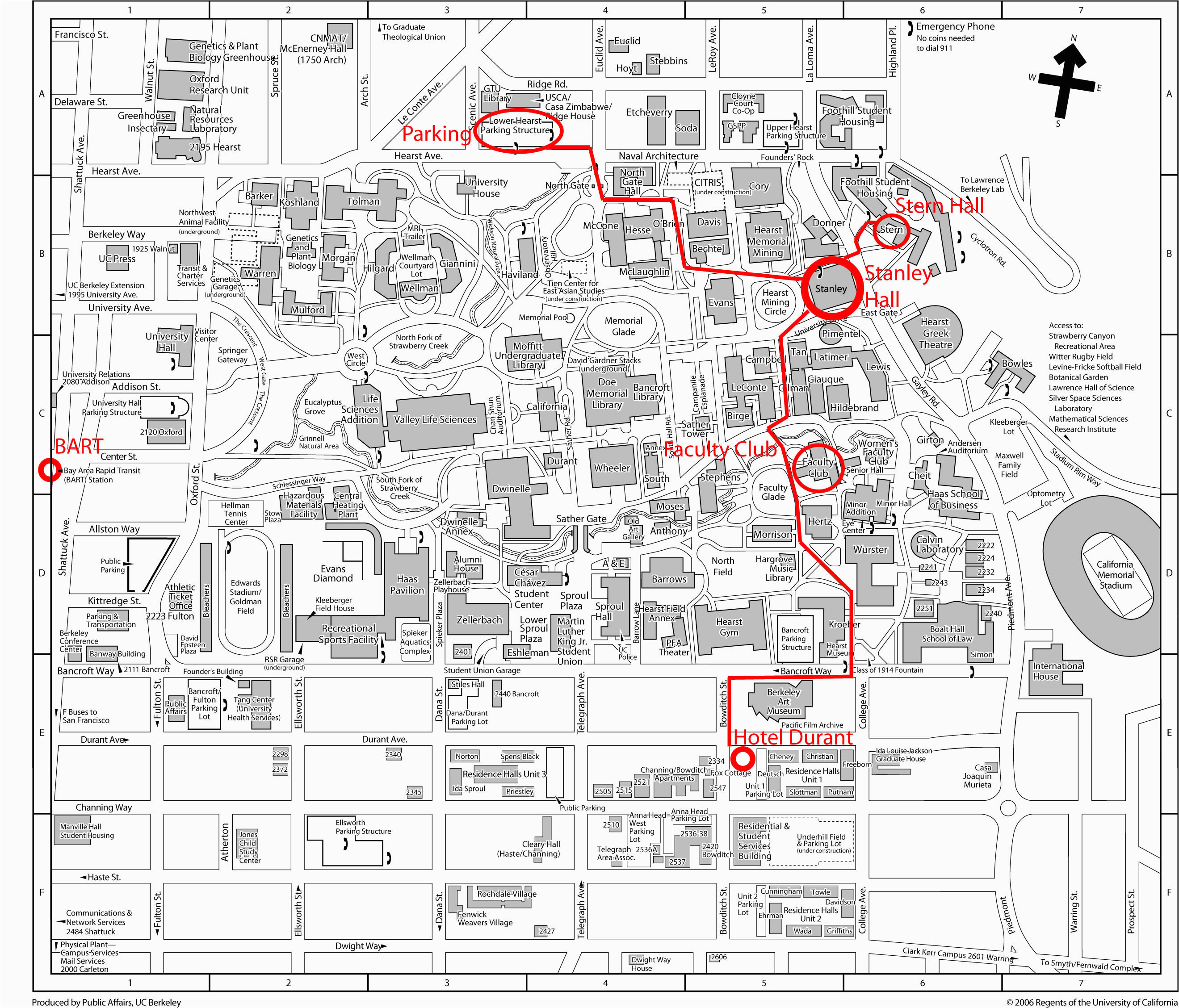 University Of California Berkeley Campus Map 6597