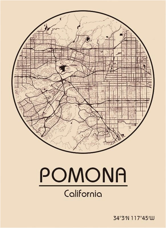karte map pomona kalifornien california vereinigte staaten