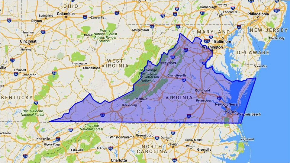where is virginia map location and geography