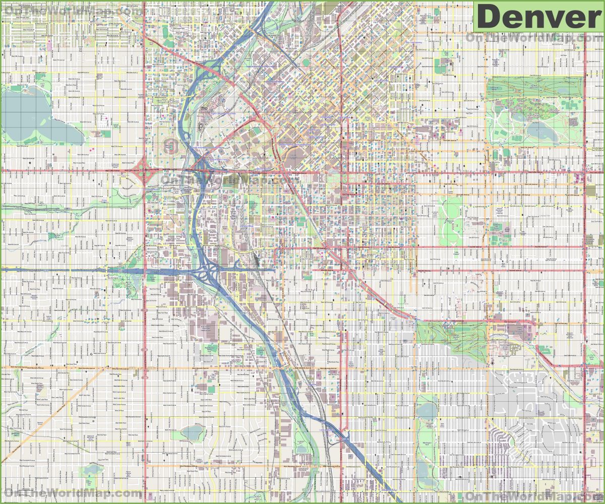 Map Of Westminster Colorado Large Detailed Street Map Of Denver ...