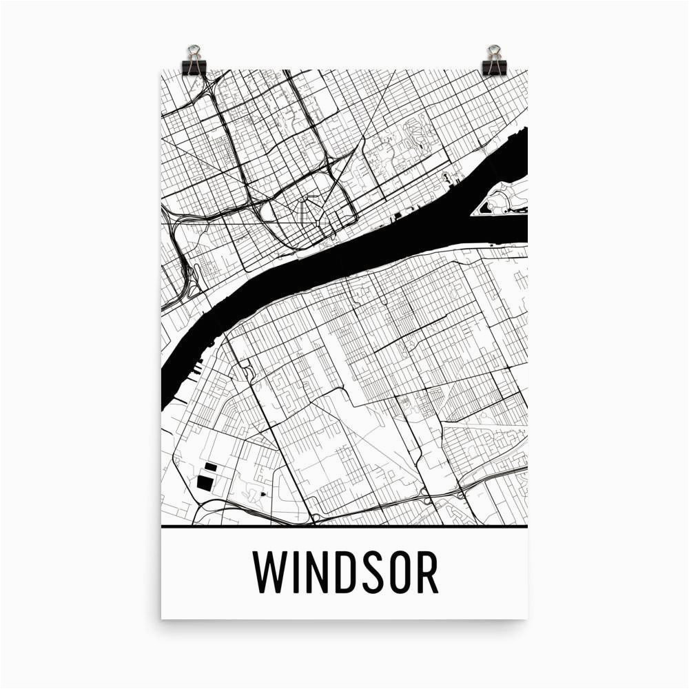 windsor ontario street map poster products pinterest windsor