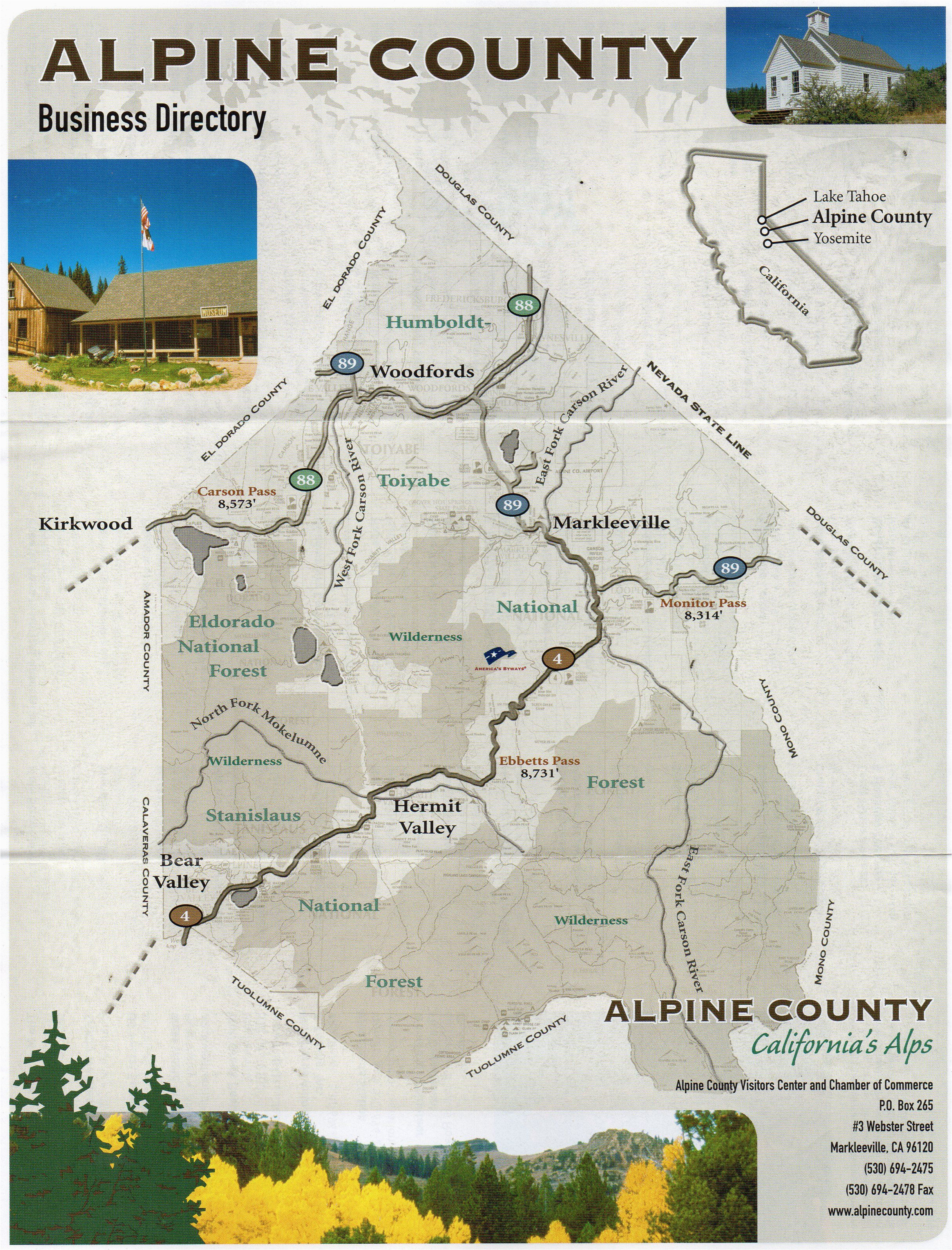 alpine county map alpine is californias least populated county