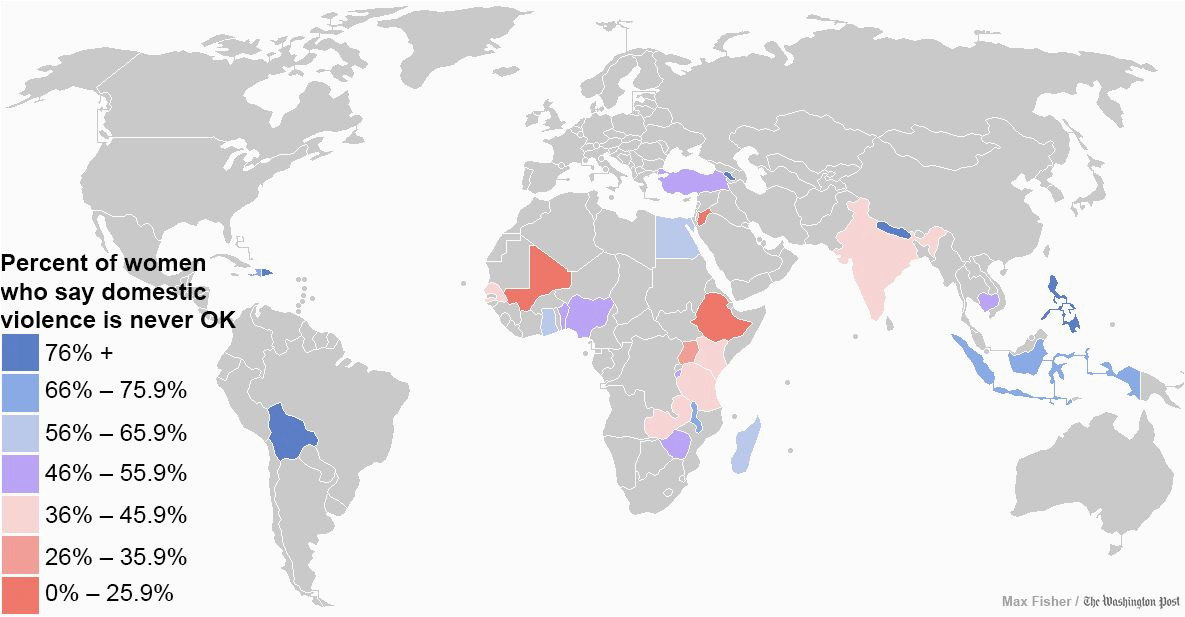 map why women in some countries still say domestic violence is okay