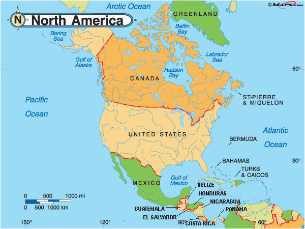 political map of north america history geography pinterest