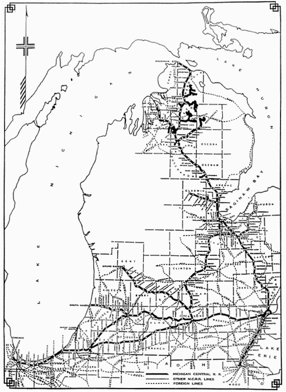 map of michigan central railroad lines 1916 michigan in 2019
