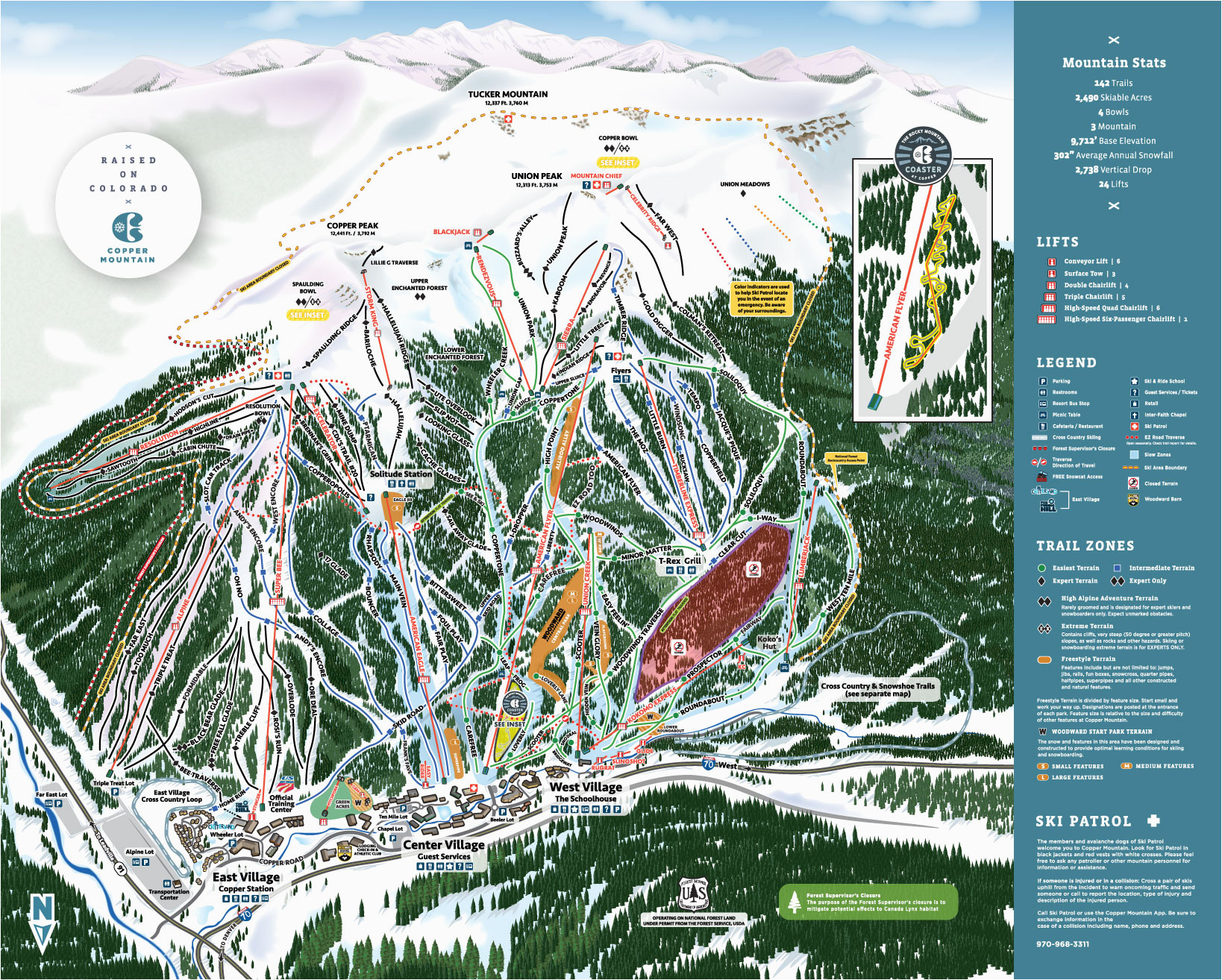 copper winter trail map