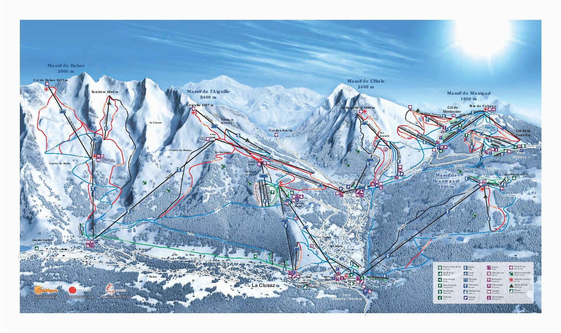 la clusaz piste map trail map