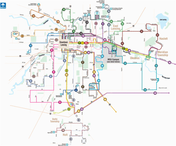 lansing michigan public transportation map lansing mappery