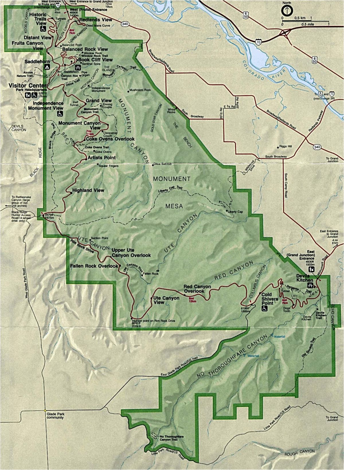 National Parks Colorado Map United States National Parks and Monuments ...