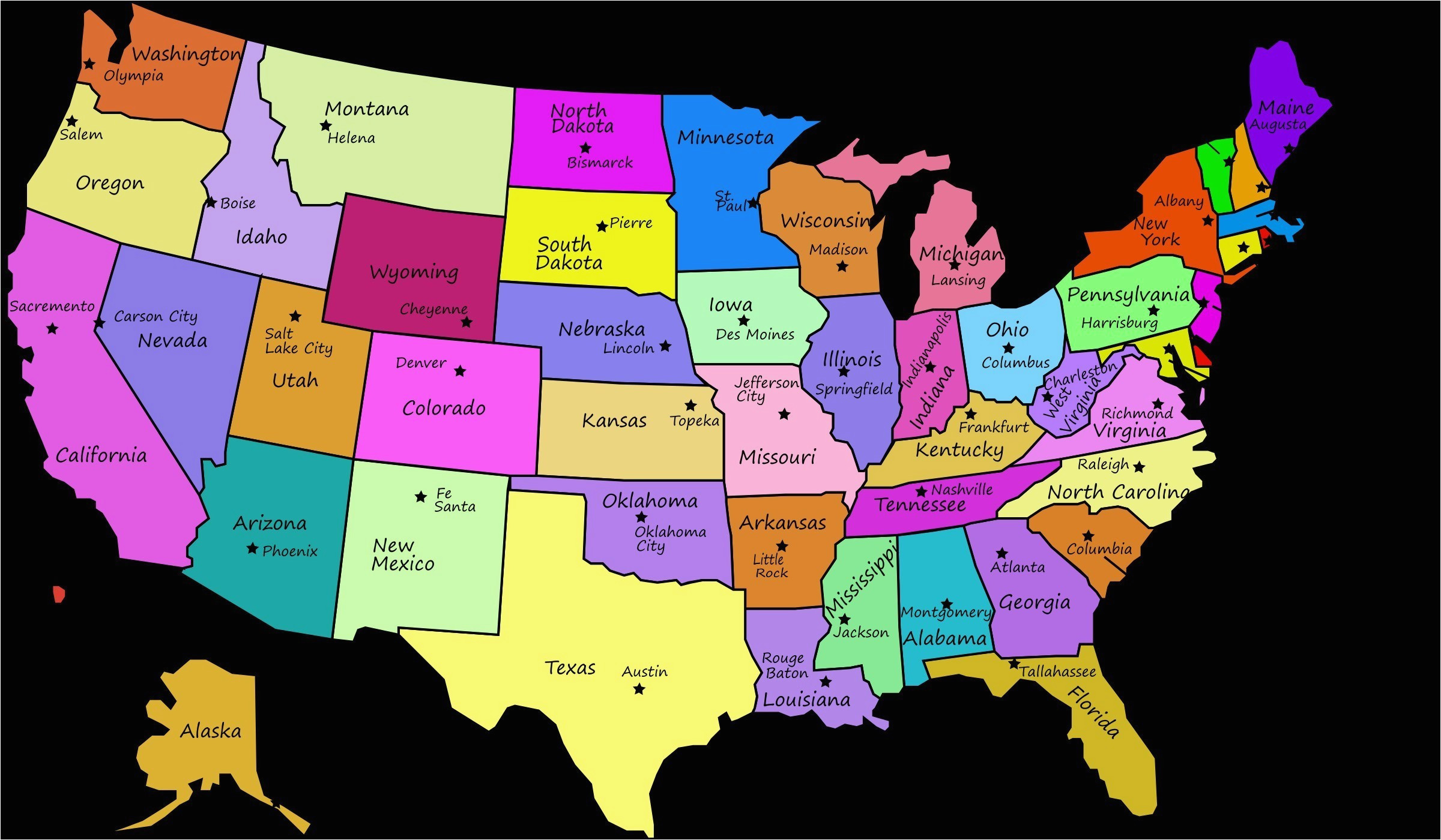 united states map and state capitals best us map abbreviations quiz