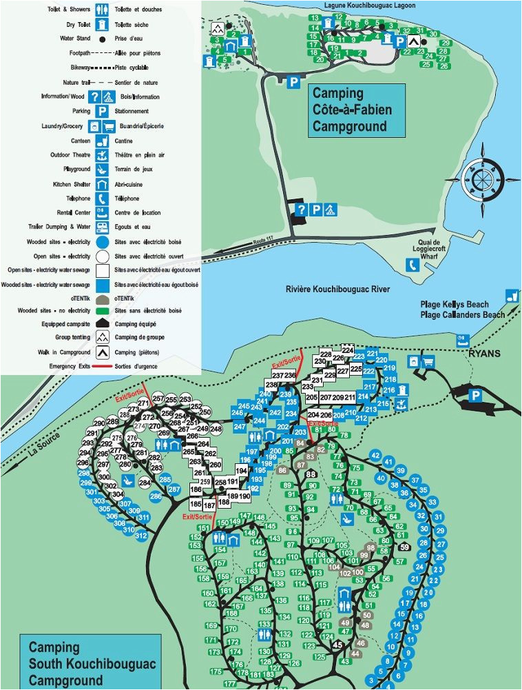 map of kouchibouguac national park s campgrounds campground maps