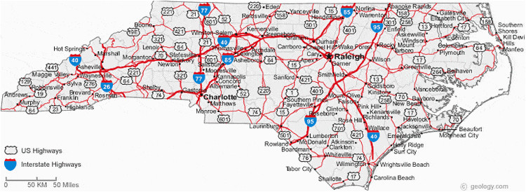 North Carolina Major Cities Map Map Of north Carolina Cities north Carolina Road Map