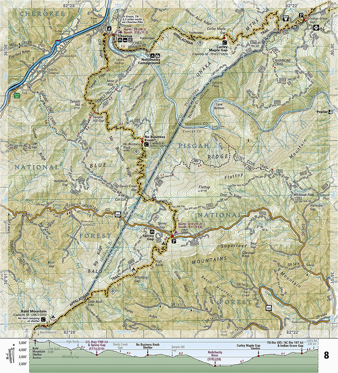 appalachian trail north carolina map unique amazon appalachian trail