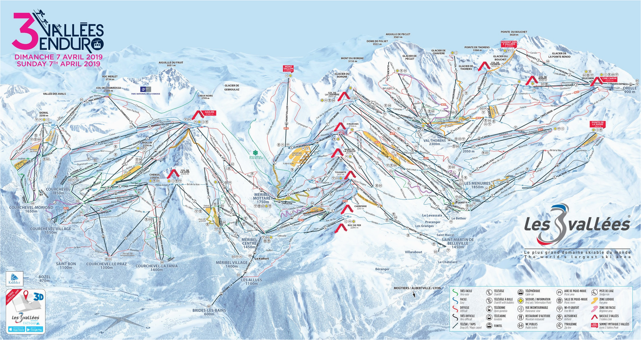 three valleys piste map