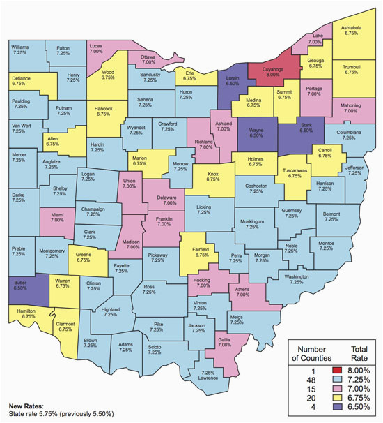 Ohio County Tax Map State Sales Tax Ohio State Sales Tax Map Of Ohio County Tax Map 