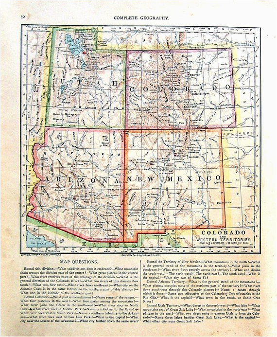 map of colorado and western territories united states state map