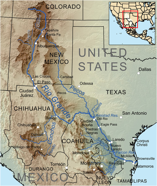 map of the rio grande basin c watershed maps pinterest rio